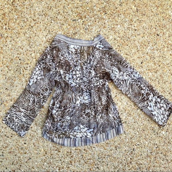 Chico’s Silk Sheer Leopard Cheetah V-neck Top 1 - Picture 7 of 7